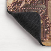 Gold Cyber Circuit Board Tech Art Electronics Muismat (Hoek)
