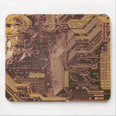 Gold Cyber Circuit Board Tech Art Electronics Muismat (Voorkant)
