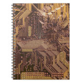 Gold Cyber Circuit Board Tech Art Electronics Notitieboek (Voorkant)
