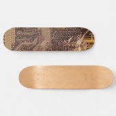 Gold Cyber Circuit Board Tech Art Electronics Skateboard (Horizontaal)