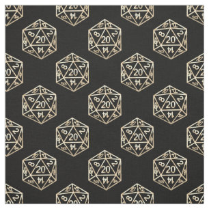 Gold D20-patroon Tabletop Role Player Dice Stof
