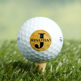 Gold Dad Initial Letter Name Typography Design Golfballen