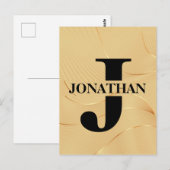 Gold Dad Initial Name Appreciation Design Briefkaart (Voorkant / Achterkant)