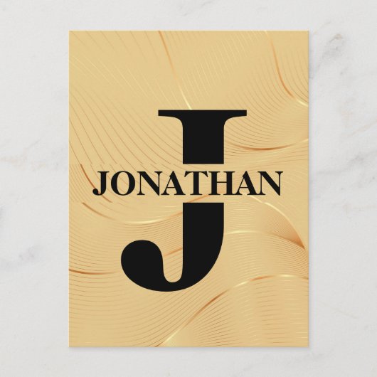 Gold Dad Initial Name Appreciation Design Briefkaart (Voorkant)
