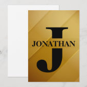 Gold Dad Initial Name Appreciation Design Feestdagenkaart (Voorkant / Achterkant)