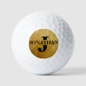 Gold Dad Initial Name Appreciation Design Golfballen (Voorkant)