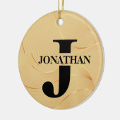 Gold Dad Initial Name Appreciation Design Keramisch Ornament (Links)