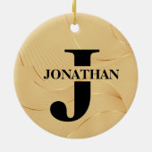 Gold Dad Initial Name Appreciation Design Keramisch Ornament (Achterkant)