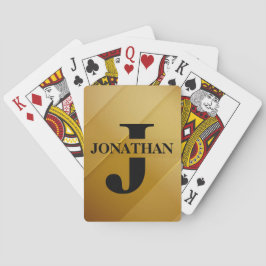 Gold Dad Initial Name Appreciation Design Pokerkaarten
