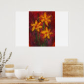 Gold Daffodils in roze Poster (Keuken)
