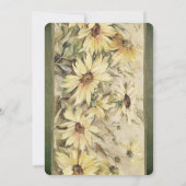 Gold Daisies op Sage Wedding Invitting Kaart (Achterkant)