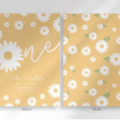 Gold Daisy 1er anniversaire Invitation