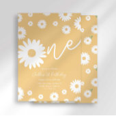 Gold Daisy 1er anniversaire Invitation