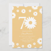 Gold Daisy 70th Birthday Invitation (Devant)
