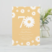 Gold Daisy 70th Birthday Invitation (Debout devant)