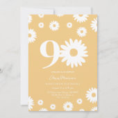 Gold Daisy 90th Birthday Invitation (Devant)