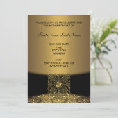 Gold Damask 50th Birthday Party Invitation (Debout devant)