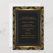 Gold Damask & Bow 50e Mariage Invitation de l'anni (Dos)