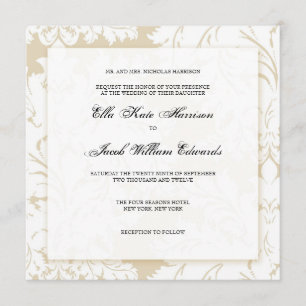 Gold Damask Collectie   Uitnodiging tot weddenscha