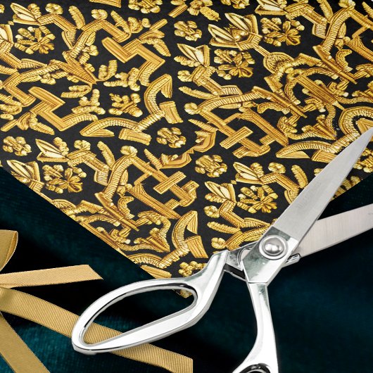 Gold Damask Embroidery -  historische ontkoppeling Tissuepapier