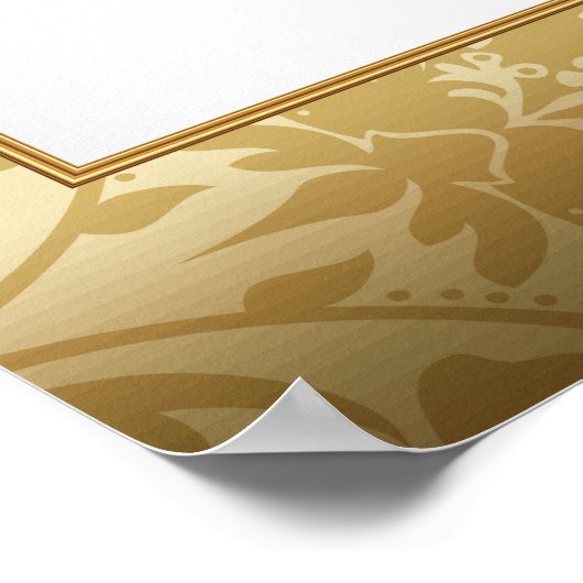 Gold Damask en White - Seating Chart Poster (Hoek)