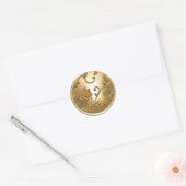 Gold Damask Envelope Seal Ronde Sticker (Envelop)