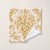 Gold Damask Floral (Gant de toilette)