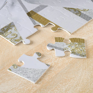 Gold Damask Jubileum Photo Puzzle Legpuzzel