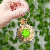 Gold Damask met een faux peridot gemstone Sleutelhanger (Hand)