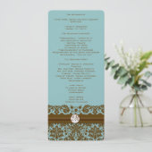 Gold Damask Monogramme Programme de mariage (Debout devant)