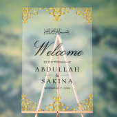 Gold Damask Muslim Wedding Welcome Frosted (Neutre)