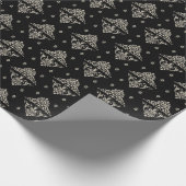 Gold Damask op Black Victoriaans geïnspireerd Cadeaupapier (Hoek)