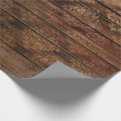 Gold Damask op bruin hout Cadeaupapier (Hoek)