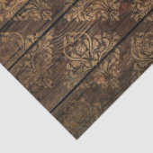 Gold Damask op Bruin Wood-ontkoppeling Tissuepapier (Detail)