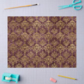 Gold Damask op Burgundy Background Decoupage Tissuepapier (Craft)