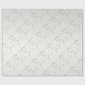 Gold Damask op White Faux Satin | Weddenschap Cadeaupapier (Vlak)