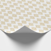 Gold Damask op White Gold | Weddenschap Cadeaupapier (Hoek)