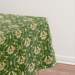  Gold Damask over Forest Green Tafelkleed