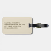  Gold Damask Pattern roze Rose en naam Bagagelabel (Achterkant horizontaal)