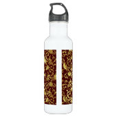 Gold Damask Pattern Waterfles (Achterkant)