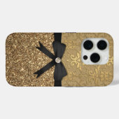 Gold Damask, Ribbon & Glitter Case-Mate iPhone Case (Achterkant (horizontaal))