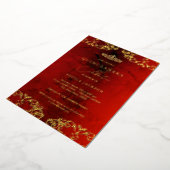 Gold Damask Ruby Red Quinceanera 15th Folie Uitnodiging (Gedraaid)