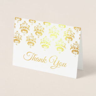 Gold Damask Trim Hartelijk dank Folie Kaarten