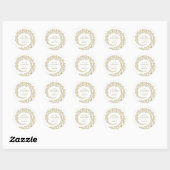 Gold Damask Wedding Ronde Sticker (Vel)