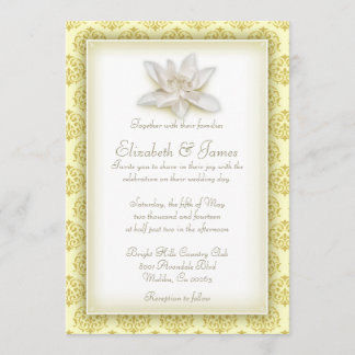 Gold Damask Wedding-uitnodigingen Kaart