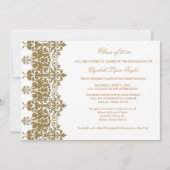 Gold Damask & White Graduation Faire-part (Devant)
