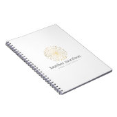 GOLD DANDELION STARBURST LOGO sur Carnet BLANC (Côté Droit)
