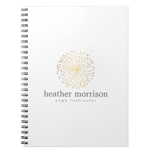 GOLD DANDELION STARBURST LOGO sur Carnet BLANC (Devant)