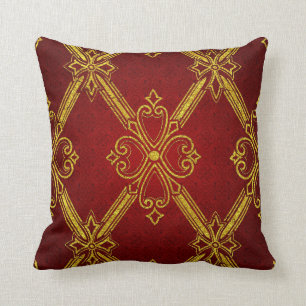 Gold Dark Red Deco Kussen