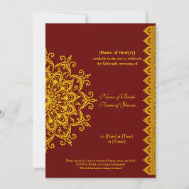  Gold Dark Red Mehendi Henna Indian Kaart